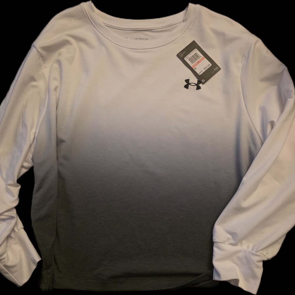 Under Armour Gradient Long Sleeve Shirt - White to Gray